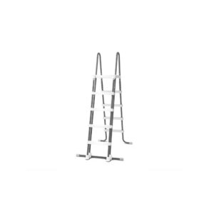 Intex 28077 - Scaletta Deluxe con gradini removibili per Piscina, Acciaio e Plastica, Grigio, 132 cm