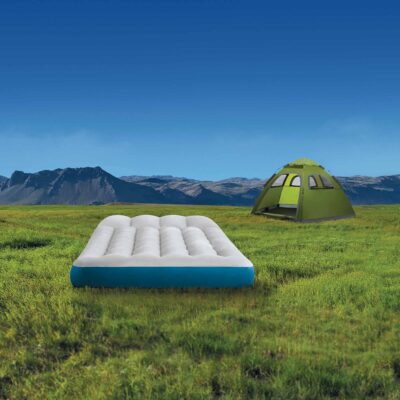 Intex 67998 - Materasso Gonfiabile Camping, Laminato, Grigio e Azzurro, 72x189x20 cm