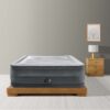 Intex 64418ND - Materasso Gonfiabile Dura-Beam Comfort Plush Hise Rise Matrimoniale, con Pompa Elettrica Incorporata, PVC, Grigio, 152x203x56 cm