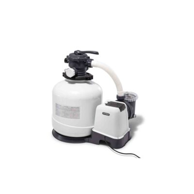 Intex 26652  Pompa Filtro a Sabbia Krystal Clear, Flusso d'Acqua 12000 Lh, Flusso di Sistema 9200 Lh, Plastica, Bianco