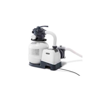 Intex 26646 – Pompa Filtro a Sabbia Krystal Clear, Flusso d'Acqua 7900 L/h, Flusso di Sistema 6000 L/h, Plastica, Bianco