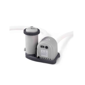 Intex 28636  Pompa Filtro a Cartuccia Krystal Clear, Flusso d'Acqua 5678 Lh, Flusso di Sistema 4353 Lh, per Piscine Easy Set da 549 cm, Frame da 549-610 cm, Ovale da 503-610 cm, Plastica, Grigio