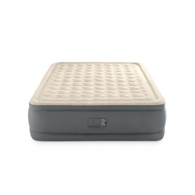 Intex 64926ND - Materasso Gonfiabile Dura-Beam PremAire II Matrimoniale, con Pompa Elettrica e USB, PVC, Multicolore, 152x203x46 cm