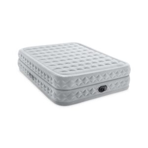 Intex 64490ND - Materasso Gonfiabile Dura-Beam Supreme Air-Flow, con Pompa Elettrica Incorporata, PVC, Bianco, 152x203x51 cm