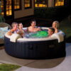 Intex 28432EX - PureSpa Vasca Idromassaggio Gonfiabile Bubble Massage, 6 posti, 170 Getti, Riscaldatore, PVC, Blu Navy, 216x71 cm