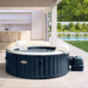 Intex 28430EX - PureSpa Vasca Idromassaggio Gonfiabile Bubble Massage, 4 posti, 140 Getti, Riscaldatore, PVC, Blu Navy, 196x71 cm