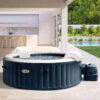 Intex 28432EX - PureSpa Vasca Idromassaggio Gonfiabile Bubble Massage, 6 posti, 170 Getti, Riscaldatore, PVC, Blu Navy, 216x71 cm