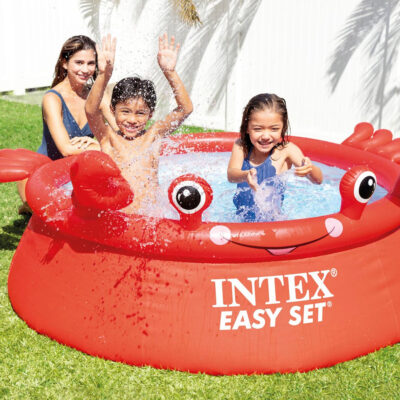 Intex 26100NP  Piscina Fuori Terra Easy Set Rotonda Granchio, 880 L, PVC, Rosso, 183x51 cm