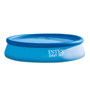 Intex 26166NP – Piscina Fuori Terra Easy Set Rotonda, Pompa Filtro 3785 L/h, Scaletta, Telo Base e Copertura, 12430 L, PVC, Azzurro, 457x107 cm