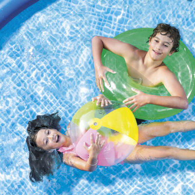 Intex 26166NP  Piscina Fuori Terra Easy Set Rotonda, Pompa Filtro 3785 Lh, Scaletta, Telo Base e Copertura, 12430 L, PVC, Azzurro, 457x107 cm
