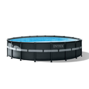 Intex 26330NP  Piscina Fuori Terra Ultra XTR Frame Rotonda, Pompa Filtro 7900 Lh, Scaletta, Telo Base e Copertura, 26423 L, Acciaio e PVC, Grigio, 549x132 cm