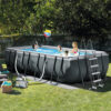 Intex 26356NP  Piscina Fuori Terra Ultra XTR Frame Rettangolare, Pompa Filtro 5700 Lh, Scaletta, Telo Base e Copertura, 17203 L, Acciaio e PVC, Grigio, 549x274x132 cm