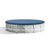 Intex 26720NP  Piscina Fuori Terra Prisma Frame Rotonda, Pompa Filtro 3785 Lh, Scaletta, Telo Base e Copertura, 12706 L, Acciaio e PVC, Grigio, 427x107 cm