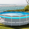 Intex 26730NP  Piscina Fuori Terra Prisma Frame Clearview Rotonda, Pompa Filtro 5678 Lh, Scaletta, Telo Base e Copertura, 19156 L, Acciaio e PVC, Grigio, 488x122 cm