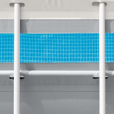 Intex 26770NP  Piscina Fuori Terra Prisma Frame Clearview Rettangolare, Pompa Filtro 2006 Lh, Scaletta, Telo Base e Copertura, 8418 L, Acciaio e PVC, Grigio, 400x200x122 cm