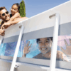Intex 26770NP  Piscina Fuori Terra Prisma Frame Clearview Rettangolare, Pompa Filtro 2006 Lh, Scaletta, Telo Base e Copertura, 8418 L, Acciaio e PVC, Grigio, 400x200x122 cm