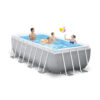 Intex 26790NP  Piscina Fuori Terra Prisma Frame Rettangolare, Pompa Filtro 2006 Lh, Scaletta, 8418 L, Acciaio e PVC, Grigio, 400x200x122 cm