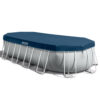 Intex 26798NP  Piscina Fuori Terra Prisma Frame Ovale, Pompa Filtro 5678 Lh, Scaletta, Telo Base e Copertura, 18202 L, Acciaio e PVC, Grigio, 610x305x122 cm