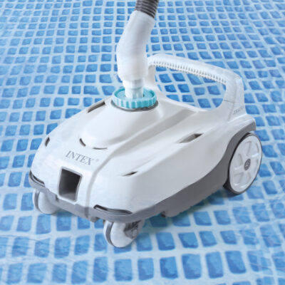 Intex 28006EX - Robot Pulitore Automatico ZX100 per Piscine Fuori Terra, per Pompe Filtro Flusso 6056-13248 Lh, Plastica, Bianco