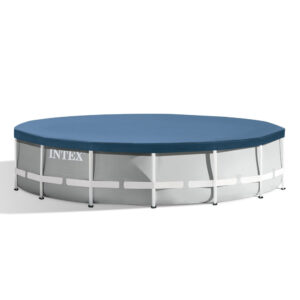 Intex 28032 - Telo Copripiscina per Piscina Metal  Prisma Frame Rotonda, PVC, Blu, 457 cm