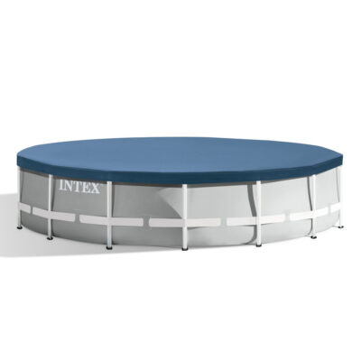 Intex 28032 - Telo Copripiscina per Piscina Metal  Prisma Frame Rotonda, PVC, Blu, 457 cm