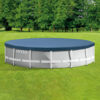 Intex 28032 - Telo Copripiscina per Piscina Metal  Prisma Frame Rotonda, PVC, Blu, 457 cm