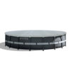 Intex 28041 - Telo Copripiscina Deluxe per piscina Frame rotonda, Polietilene, Grigio, 549 cm