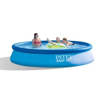 Intex 28142NP  Piscina Fuori Terra Easy Set Rotonda, Pompa Filtro 2006 Lh, 7290 L, PVC, Azzurro, 396x84 cm
