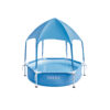 Intex 28209NP  Piscina Fuori Terra Canopy Metal Frame Rotonda, con Tettoia Parasole Removibile e Spruzzino Acqua, 700 L, Acciaio e PVC, Azzurro, 183x38 cm