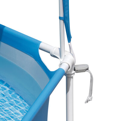 Intex 28209NP  Piscina Fuori Terra Canopy Metal Frame Rotonda, con Tettoia Parasole Removibile e Spruzzino Acqua, 700 L, Acciaio e PVC, Azzurro, 183x38 cm