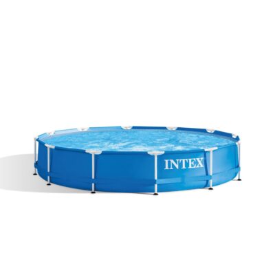 Intex 28210NP  Piscina Fuori Terra Metal Frame Rotonda, 6503 L, Acciaio e PVC, Blu, 366x76 cm