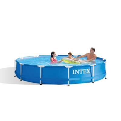 Intex 28210NP  Piscina Fuori Terra Metal Frame Rotonda, 6503 L, Acciaio e PVC, Blu, 366x76 cm