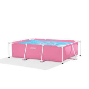 Intex 28266NP - Piscina Fuori Terra Rectangular Frame Rettangolare, 1662 L, Acciaio e PVC, Rosa, 220x150x60 cm