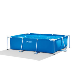 Intex 28270NP - Piscina Fuori Terra Rectangular Frame Rettangolare, 1662 L, Acciaio e PVC, Blu, 220x150x60 cm