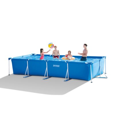 Intex 28274NP - Piscina Fuori Terra Rectangular Frame Rettangolare, Pompa Filtro 2006 Lh, 7127 L, Acciaio e PVC, Blu, 450x220x84 cm