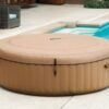 Intex 28428EX - PureSpa Vasca Idromassaggio Gonfiabile Bubble Massage, 6 posti, 140 Getti, Riscaldatore, PVC, Beige, 216x71 cm