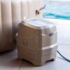 Intex 28428EX - PureSpa Vasca Idromassaggio Gonfiabile Bubble Massage, 6 posti, 140 Getti, Riscaldatore, PVC, Beige, 216x71 cm