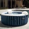 Intex 28430EX - PureSpa Vasca Idromassaggio Gonfiabile Bubble Massage, 4 posti, 140 Getti, Riscaldatore, PVC, Blu Navy, 196x71 cm