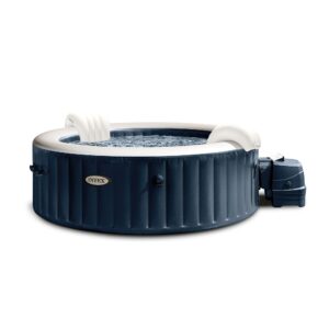 Intex 28432EX - PureSpa Vasca Idromassaggio Gonfiabile Bubble Massage, 6 posti, 170 Getti, Riscaldatore, PVC, Blu Navy, 216x71 cm