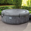Intex 28442EX - PureSpa Vasca Idromassaggio Gonfiabile Greywood Deluxe, 6 posti, 170 Getti, Riscaldatore, PVC, Grigio, 216x71 cm