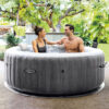 28440EX_2.jpg Intex 28440EX - PureSpa Vasca Idromassaggio Gonfiabile Greywood Deluxe, 4 posti, 140 Getti, Riscaldatore, PVC, Grigio, 196x71 cm