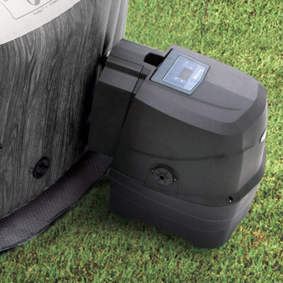 Intex 28442EX - PureSpa Vasca Idromassaggio Gonfiabile Greywood Deluxe, 6 posti, 170 Getti, Riscaldatore, PVC, Grigio, 216x71 cm