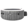 Intex 28442EX - PureSpa Vasca Idromassaggio Gonfiabile Greywood Deluxe, 6 posti, 170 Getti, Riscaldatore, PVC, Grigio, 216x71 cm