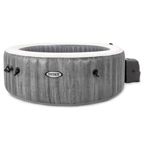 Intex 28442EX - PureSpa Vasca Idromassaggio Gonfiabile Greywood Deluxe, 6 posti, 170 Getti, Riscaldatore, PVC, Grigio, 216x71 cm