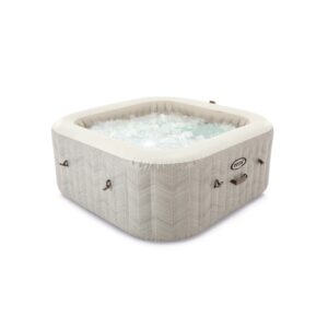 Intex 28446EX - PureSpa Vasca Idromassaggio Gonfiabile Chevron Deluxe Quadrata, 4 posti, 140 Getti, Riscaldatore, PVC, Multicolore, 175x175x71 cm