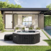 28458EX_3.jpg Intex 28458EX - PureSpa Vasca Idromassaggio Gonfiabile JetBubble Deluxe Ottagonale, 4 posti, 120 Getti, Riscaldatore, Nero, 201x71 cm