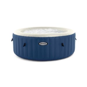 Intex 28486EX  PureSpa Bubble Blue Idromassaggio Gonfiabile, Rotonda, 4 posti, PVC, con 100 Getti e Accessori, Blu,  180x66 cm