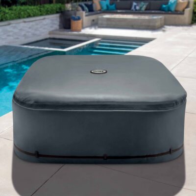 Intex 28534  Telo Termico Copertura Solare per PureSpa Quadrata, 4 posti, ad Efficienza Energetica, Nero, 175x175 cm