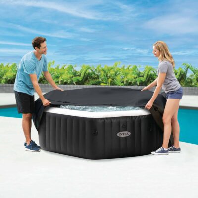 Intex 28537  Telo Termico Copertura Solare per PureSpa Ottagonale, 6 posti, ad Efficienza Energetica, Nero