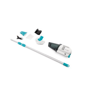 Intex 28626  Aspirapolvere Vacuum Ricaricabile ZR100 per Piscine e Spa, con Asta 239 cm e due Teste Aspiratrici, Plastica, Bianco